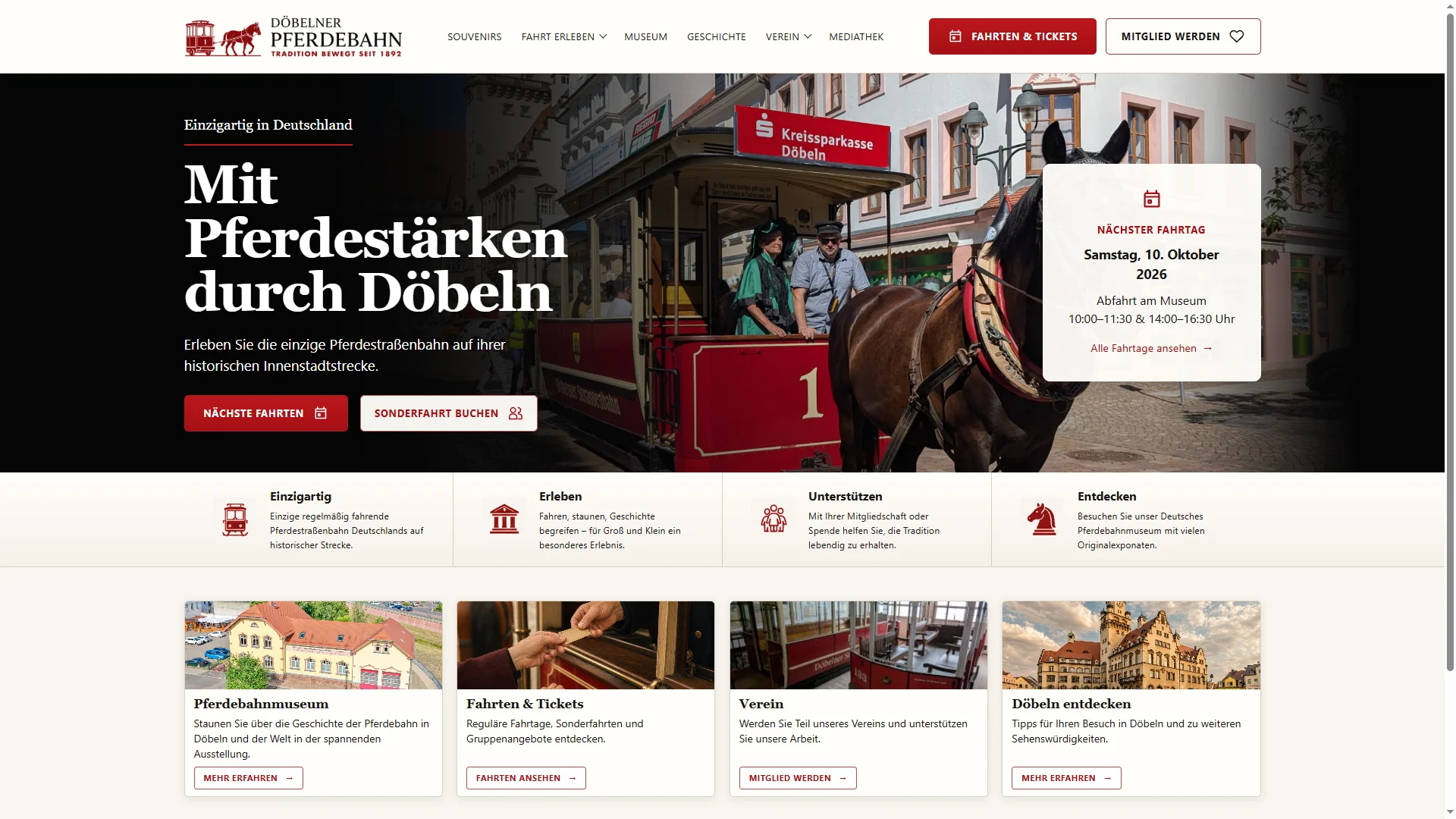 Website-Vorschau Döbelner Pferdebahn