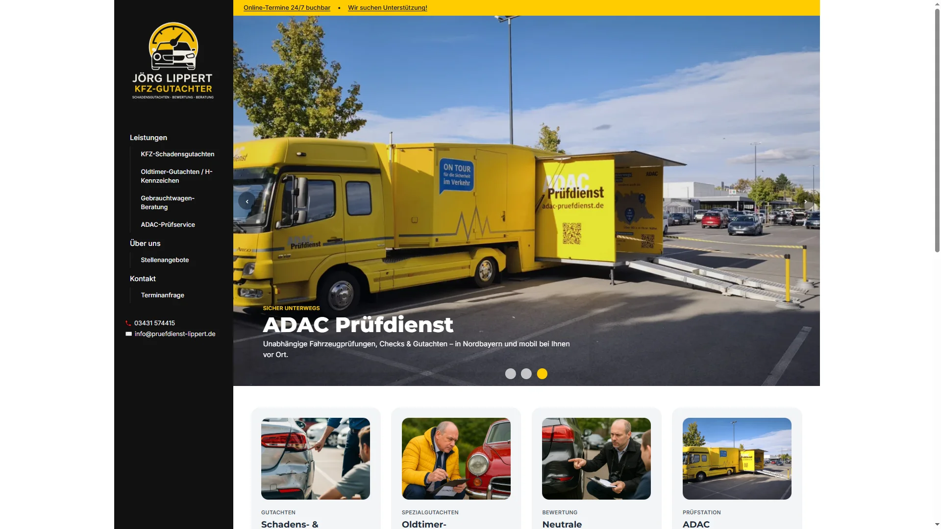 Website-Vorschau Prüfdienst Lippert